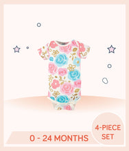 Load image into Gallery viewer, Gerber Baby Girls Princess Short Sleeve Onesies® Bodysuits with floral print design