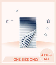 Load image into Gallery viewer, Blue and white stripe design of Gerber Boys Fox Flannel Receiving Blanket