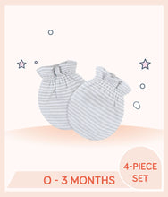 Load image into Gallery viewer, Gerber No Scratch Mittens with gray white stripes