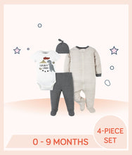 Load image into Gallery viewer, Gerber 4-Piece Baby Boys Dino Outfit Set for 0 to 9 months
