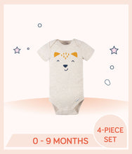 Load image into Gallery viewer, Beige bodysuit with fox face print art