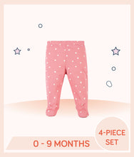 Load image into Gallery viewer, Pink footed pants with white dots