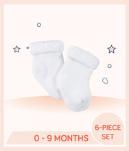 Load image into Gallery viewer, Gerber Baby Jersey Crew Socks in white for 0 to 9 months