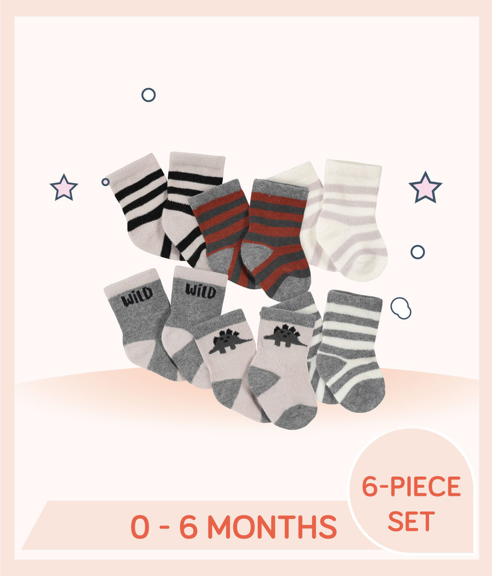 Gerber Baby Boys Wiggle-Proof Socks, 8-Piece (Newborn-0/6 Months) 