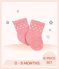 Load image into Gallery viewer, Pink Gerber Baby Girls Socks with white dots