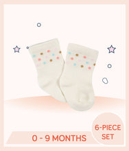 Load image into Gallery viewer, White Gerber Baby Girls Socks with colourful dots