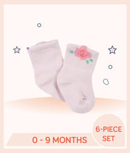 Load image into Gallery viewer, Pink Gerber Baby Girls Socks with floral design