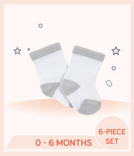 Load image into Gallery viewer, Gray and white Gerber Baby Boys Baby Wiggle-Proof™ Terry Bootie Socks
