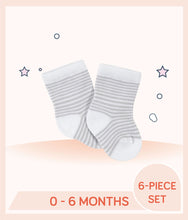 Load image into Gallery viewer, Gerber Baby Boys Socks with gray stripes