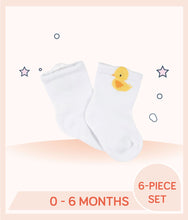 Load image into Gallery viewer, White Gerber Baby Boys Socks with duck print art