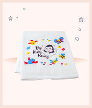 Load image into Gallery viewer, White colour Kids Bath Towel with Graphic Print