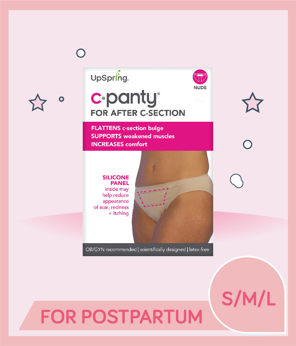 Upspring C-Panty Classic Waist Postpartum Compression Underwear Nude in S,M,L sizes