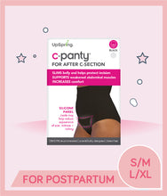 Load image into Gallery viewer, Upspring C-Panty high waist postpartum compression underwear in black is for incision support and slimming postpartum