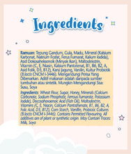 Load image into Gallery viewer, Ingredients of Cerelac Infant Cereal Wheat & Honey 225g Box