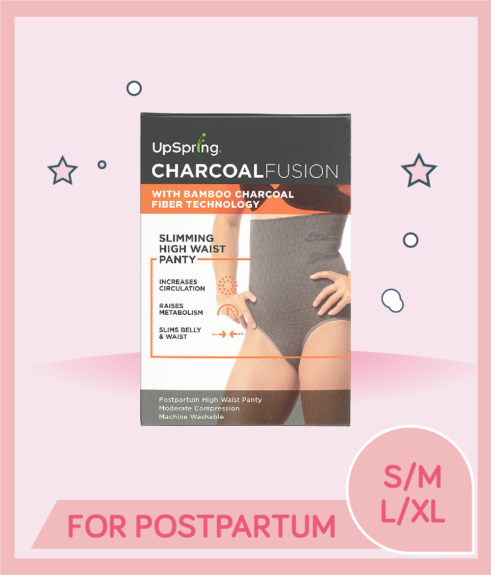 Upspring Charcoal Fusion Belly Slimming High Waist Underwear & Shapewear for postpartum use in S/M, L/XL sizes