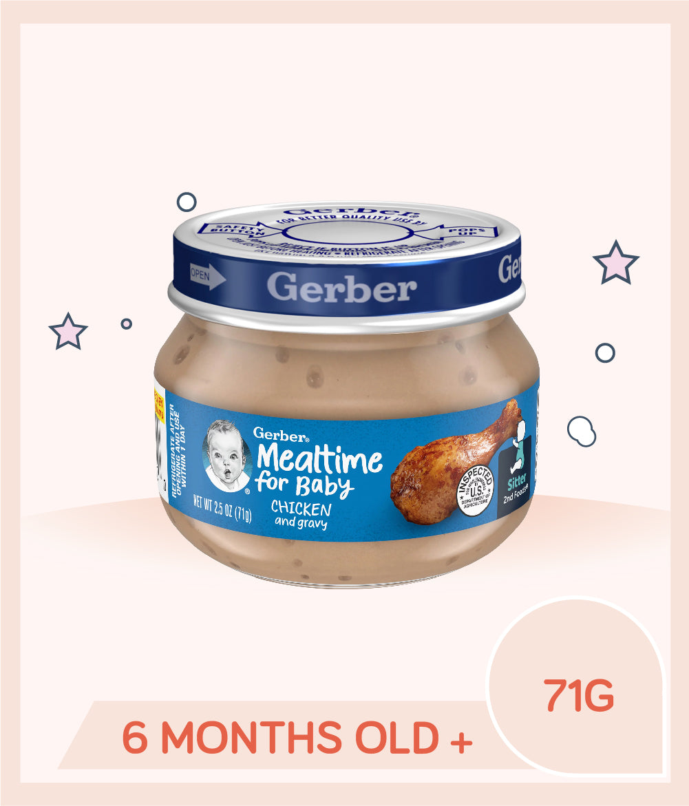 Gerber 2nd Foods Chicken and Chicken Gravy Baby Food Jars for Sitters