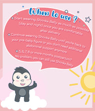 Load image into Gallery viewer, Usage recommendation for Upspring Shrinkx Belly Postpartum Belly Wrap