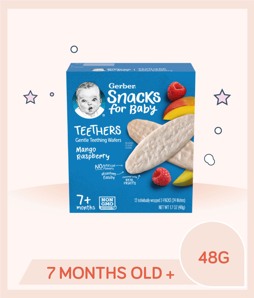 Gerber Teethers Mango Raspberry is for kids over 7 months old