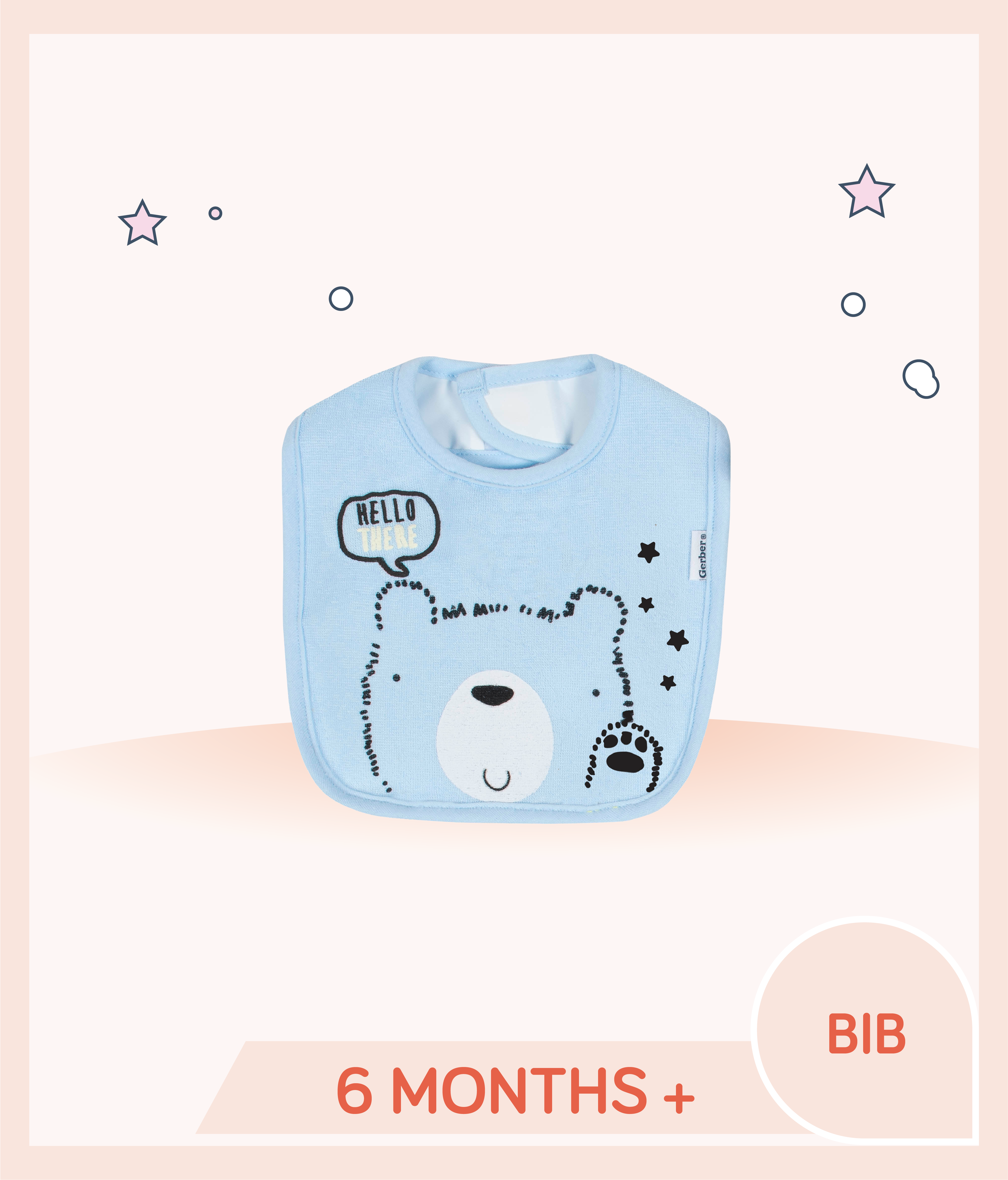 Gerber Baby Boys Bear Terry Bibs for kids over 6 months old