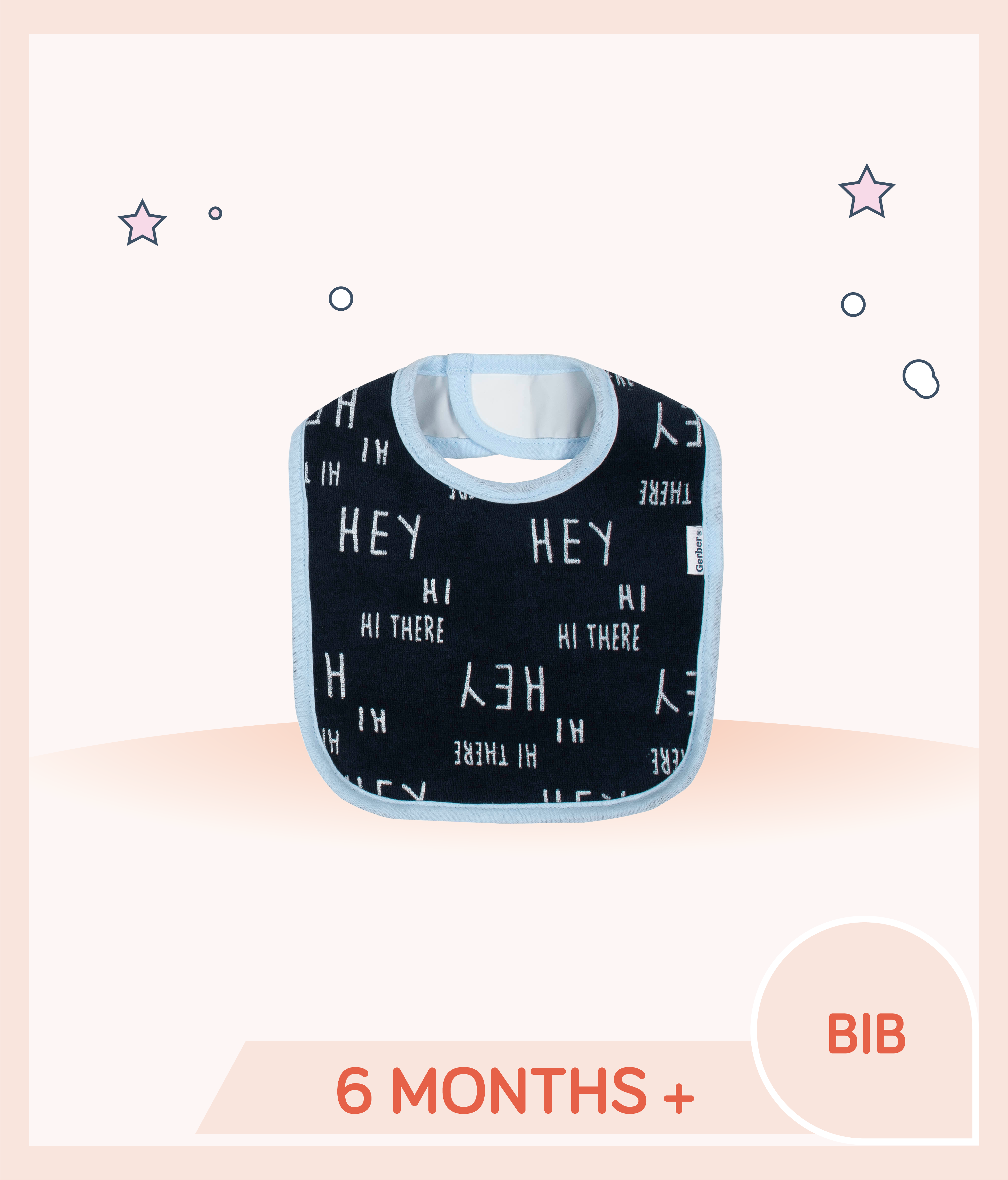 Gerber Baby Boys Hey Black Bibs for kids over 6 months old