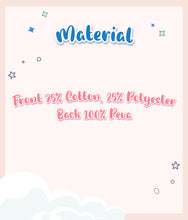 Load image into Gallery viewer, Front bibs material made from 75% cotton, 25% polyester and back 100% peva