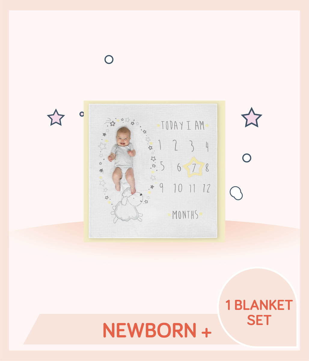 Gerber Baby Neutral Giraffe Monthly Milestone Blanket – BB King Kong