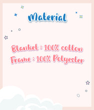 Load image into Gallery viewer, Blanket is made of 100% cotton and frame from 100% polyester