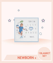 Load image into Gallery viewer, Design of Gerber Boys Dinosaur Monthly Milestone Blanket