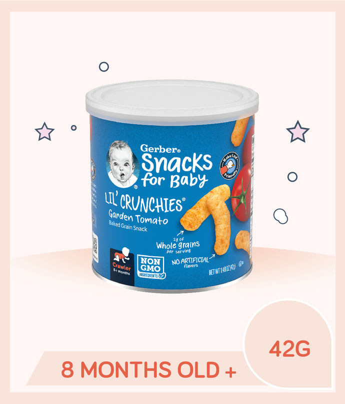 Gerber Lil Crunchies Garden Tomato 42g Canister