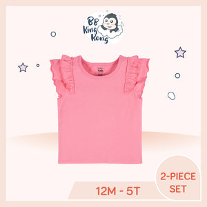 Gerber 2 Pack Baby Girl Pink-White Short Sleeve Top