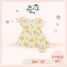 Load image into Gallery viewer, Gerber 3 Pack Baby Girl Lemons Dress Set
