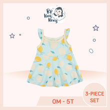 Load image into Gallery viewer, Gerber 3 Pack Baby Girl Lemons Dress Outfit Set
