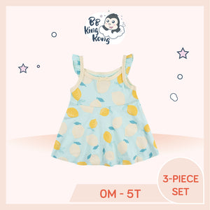 Gerber 3 Pack Baby Girl Lemons Dress Outfit Set