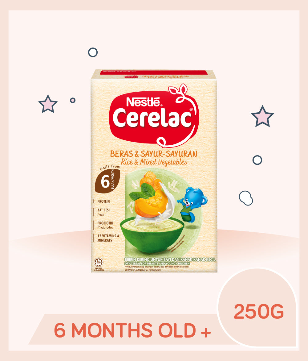 Cerelac Infant Cereal Rice & Mixed Vegetables 250g Box