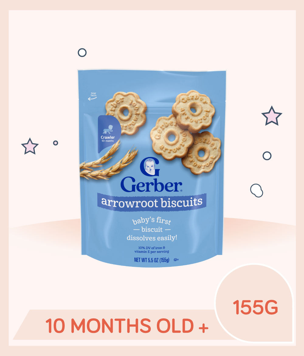 Gerber Snack Arrowroot Biscuits 155g Pouch