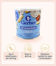Load image into Gallery viewer, Gerber Lil Crunchies Veggie Dip 42g Canister
