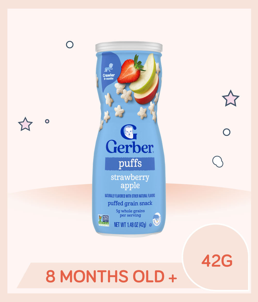 Gerber Puffs Strawberry Apple 42g Canister