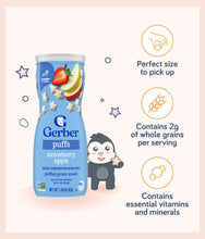 Load image into Gallery viewer, Gerber Puffs Strawberry Apple 42g Canister

