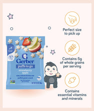 Load image into Gallery viewer, Gerber Puffs To Go Strawberry Apple 14g Pouch
