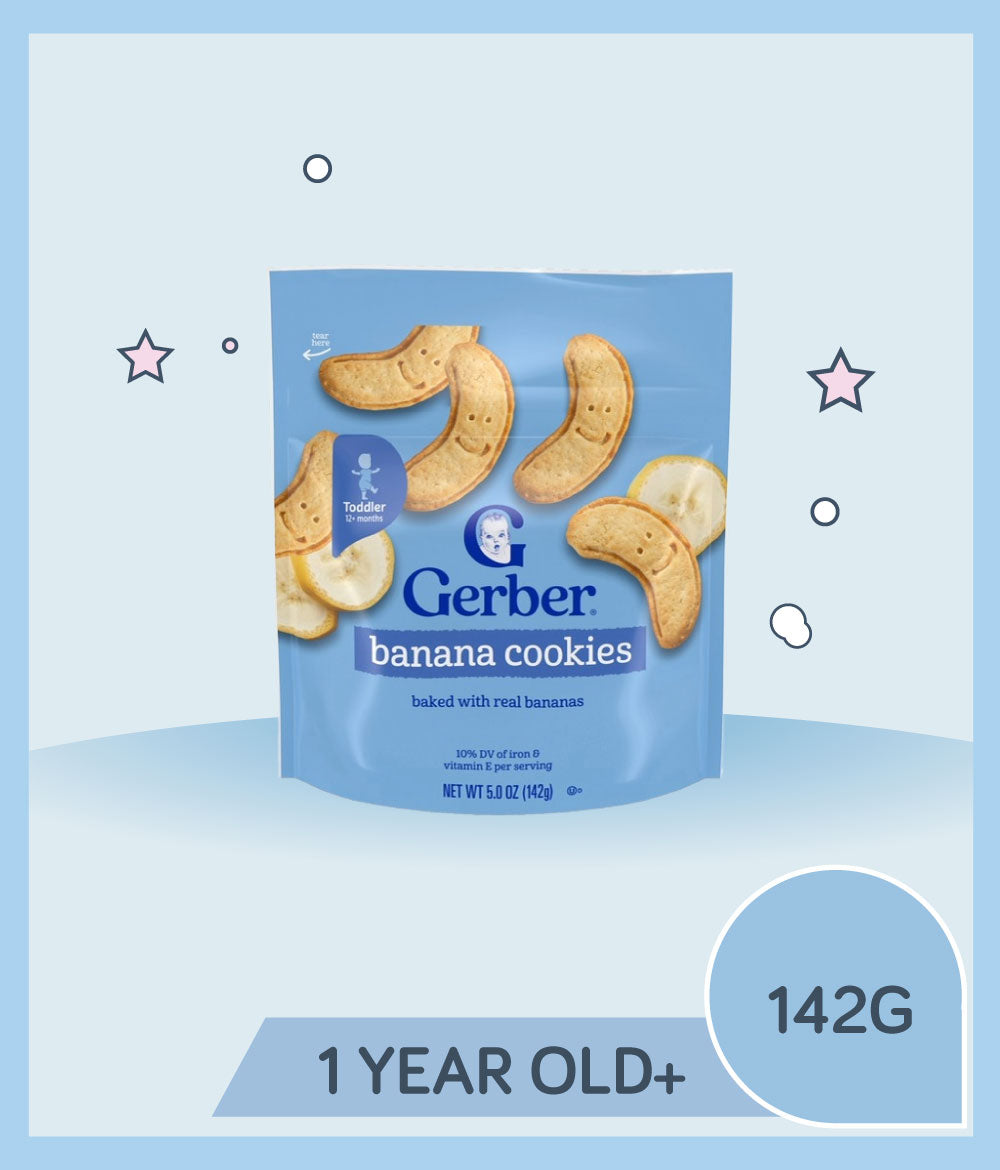 Gerber Snack Banana Cookies 142G Box Makanan Bayi 12 months+/Baby Food Snack/Biscuit