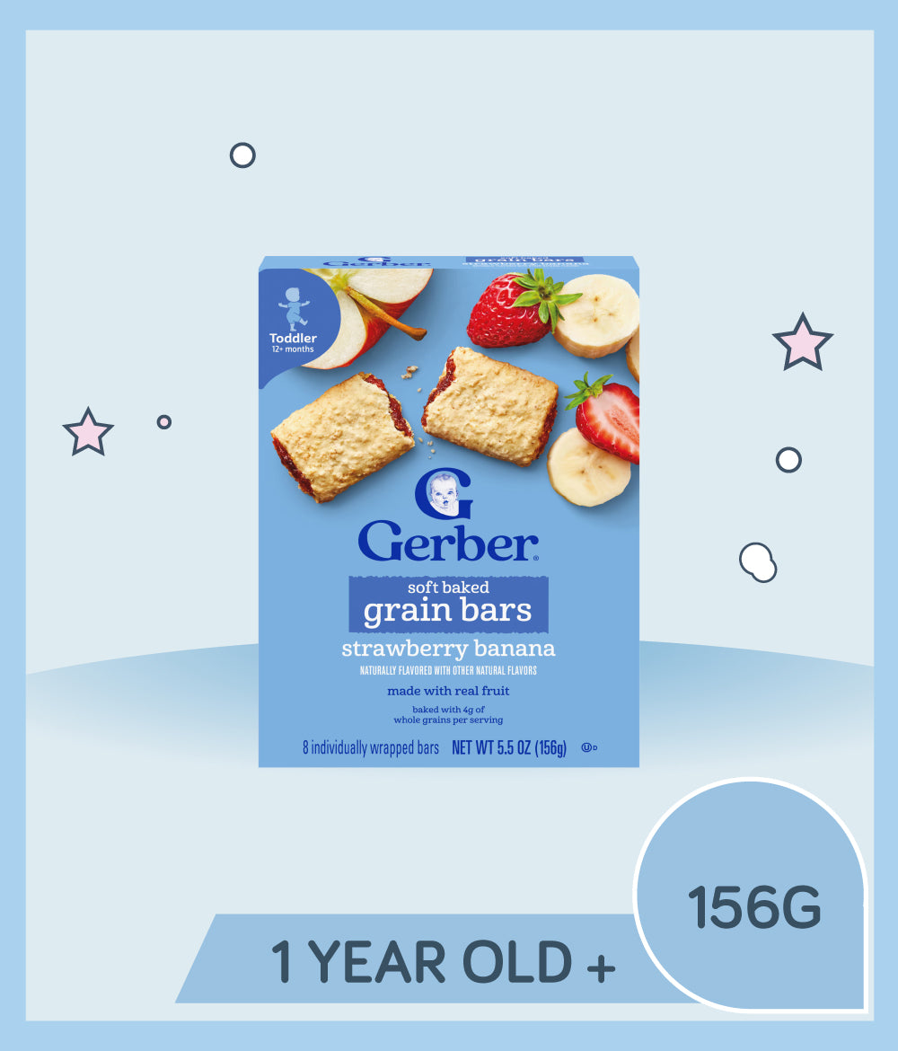 Gerber Soft Baked Grain Bars Strawberry Banana 156g Box