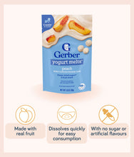 Load image into Gallery viewer, Gerber Yogurt Melts Peach 28g Pouch
