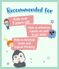 Load image into Gallery viewer, Product recommended for kids over 3 years old, to develop hands-on, brain skills &amp; logical thinking
