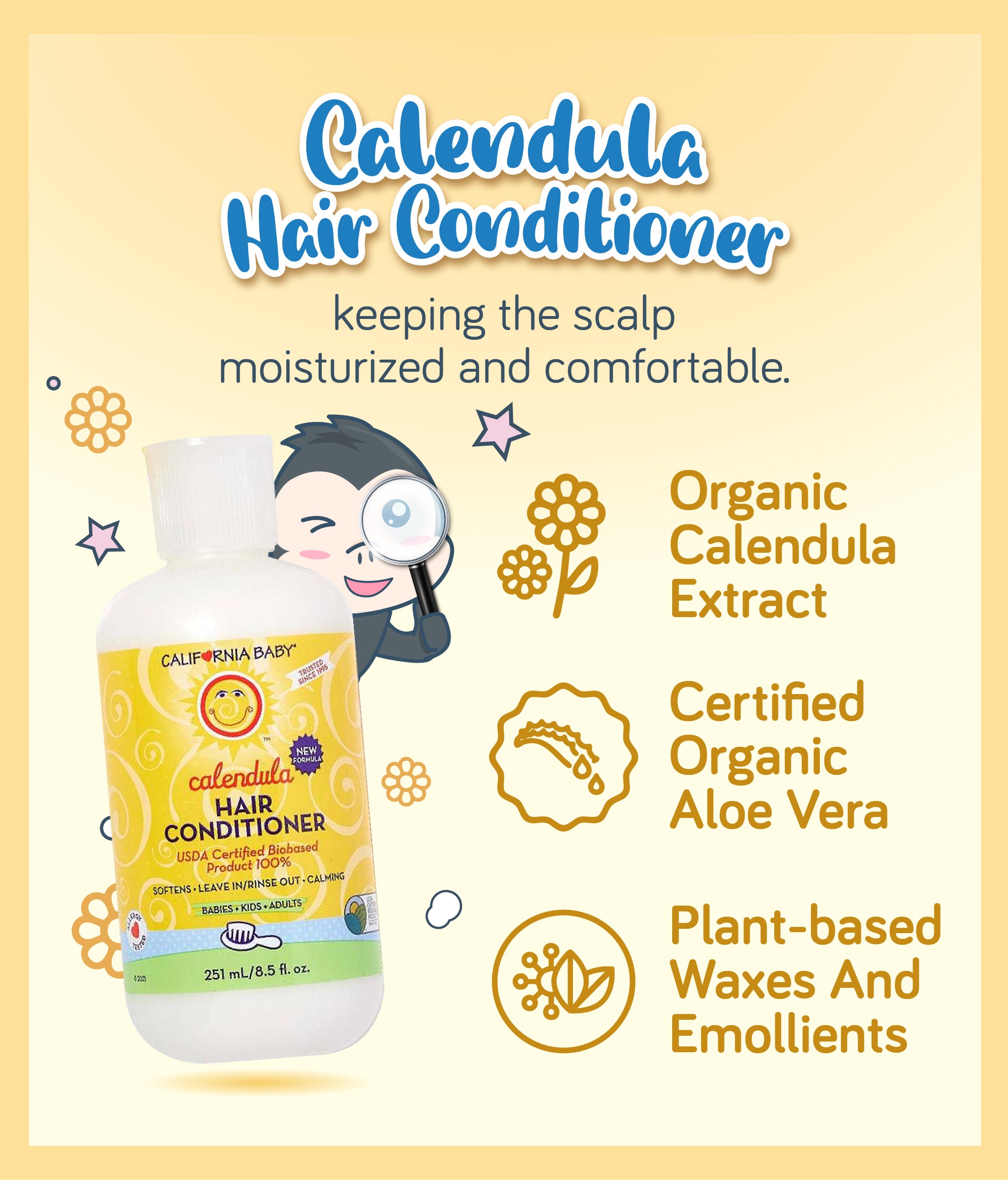 California Baby  Calendula™ Hair Conditioner 251ml/562ml 100% Plant-Based