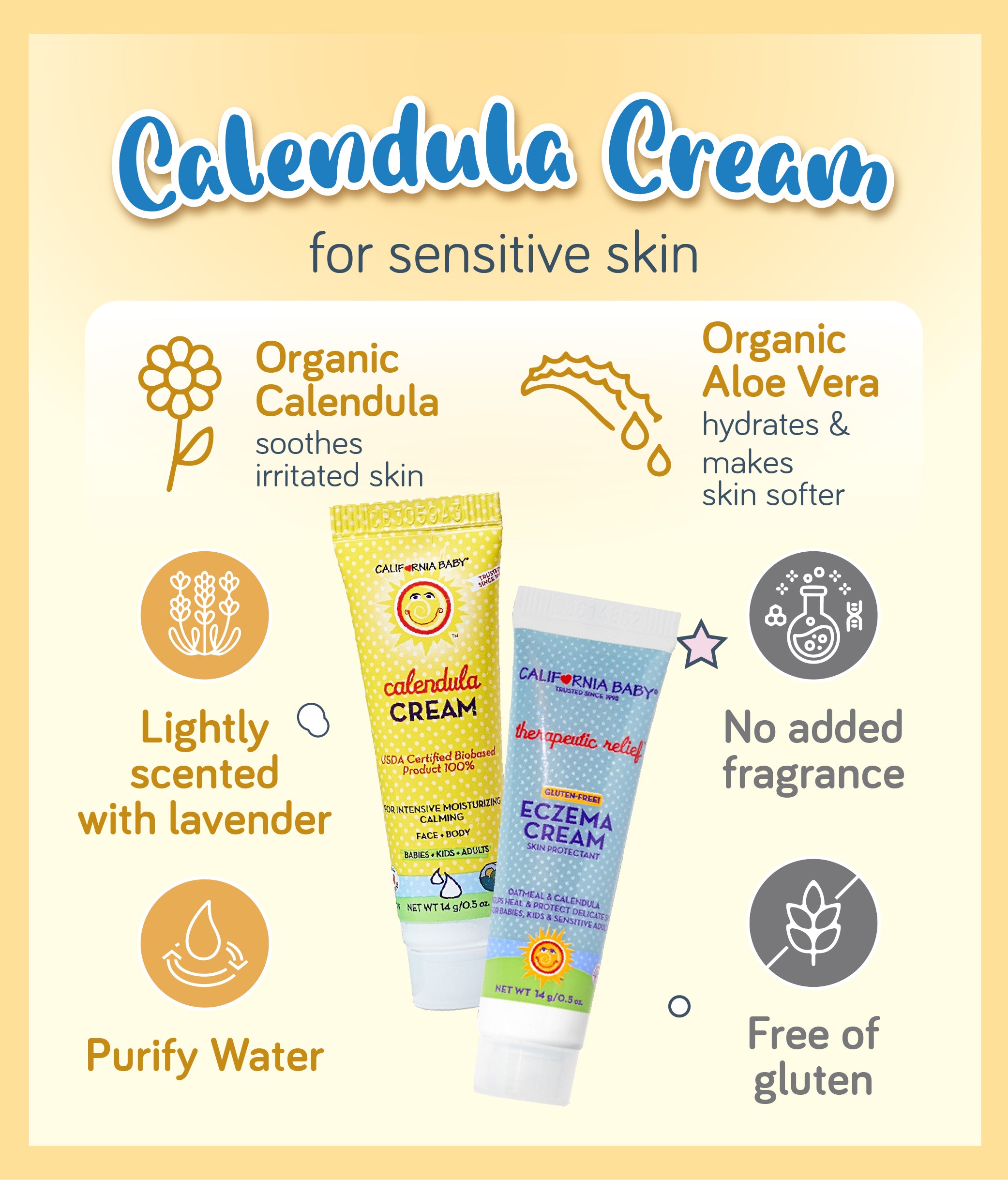 California Baby Samples Fan Favourite Calendula/Eczema Cream 14g
