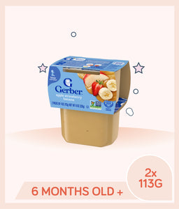 Gerber Natural Apple Banana Strawberry 2 x 112g Tub