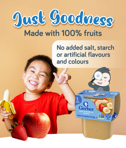 Gerber Natural Apple Banana Strawberry 2 x 112g Tub