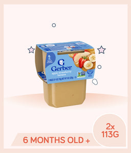 Gerber Natural Apple Banana Strawberry 2 x 112g Tub