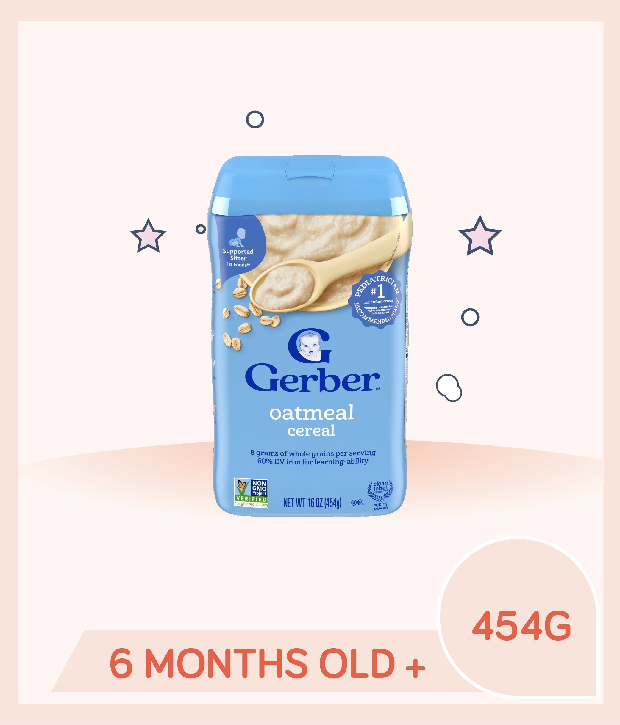 Gerber Single Grain Cereal Oatmeal 454g