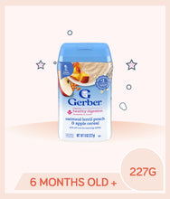Load image into Gallery viewer, Gerber Powerblend Probiotic Cereal Oatmeal Lentil Peach &amp; Apple
